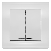 UNIVersal  Бриллиант  Белый  Выключатель 2-клавишный с подсветкой 10А 220В скрытая установка 7947410
