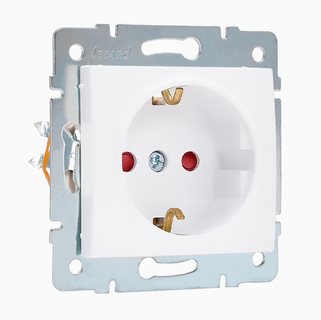 Lezard  KARINA  Белый  Розетка с защитой от детей ПБТ 707-0288-124B