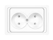 UNIVersal  Валери  Белый Розетка 2-местная без заземляющих контактов с защитными шторками 16А 220В СП В0102x