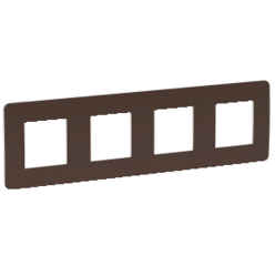 Schneider Electric Unica NEW Studio Шоколад/Белый Рамка 4-местная NU280816