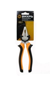 Пассатижи/плоскогубцы 180 мм никелированные,двухкомпонентные рукоятки  Вихрь