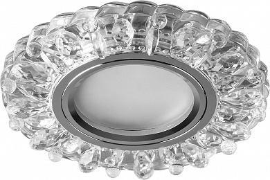 Светильник точечный Feron CD916 потолочный MR16 G5.3 прозрачный с белой LED подсветкой