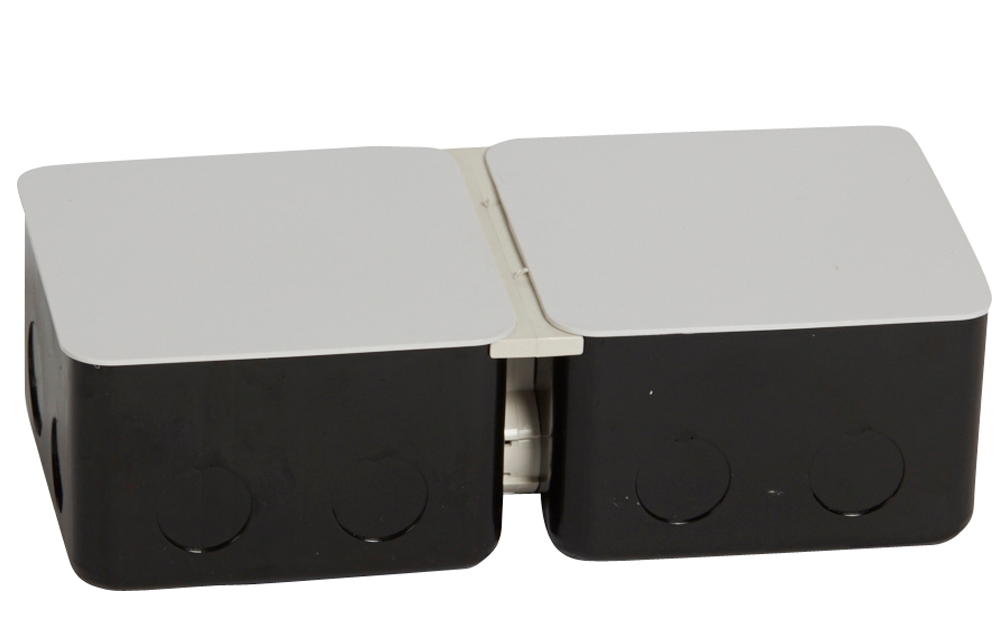 Монтажная коробка для выдвижного розеточного блока - 6 модулей - металл