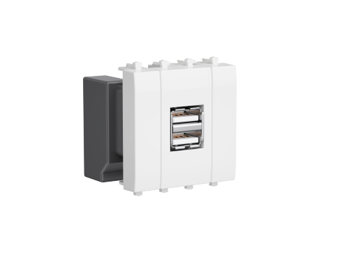 DKC  Avanti Модульная  Белый Облако  USB заряд. устр-во 2.1А, 2модуля 4400542