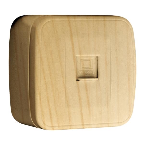 EKF  Минск Светлое Дерево Розетка RJ-45 1-местная открытая установка 1А, 120В, EGK01-035-30