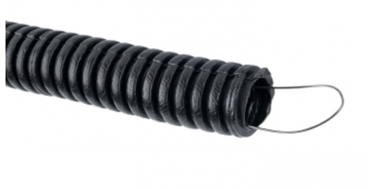 Труба гофрированная ПНД с зондом d20мм (100м) Plast черная (кратно 100)